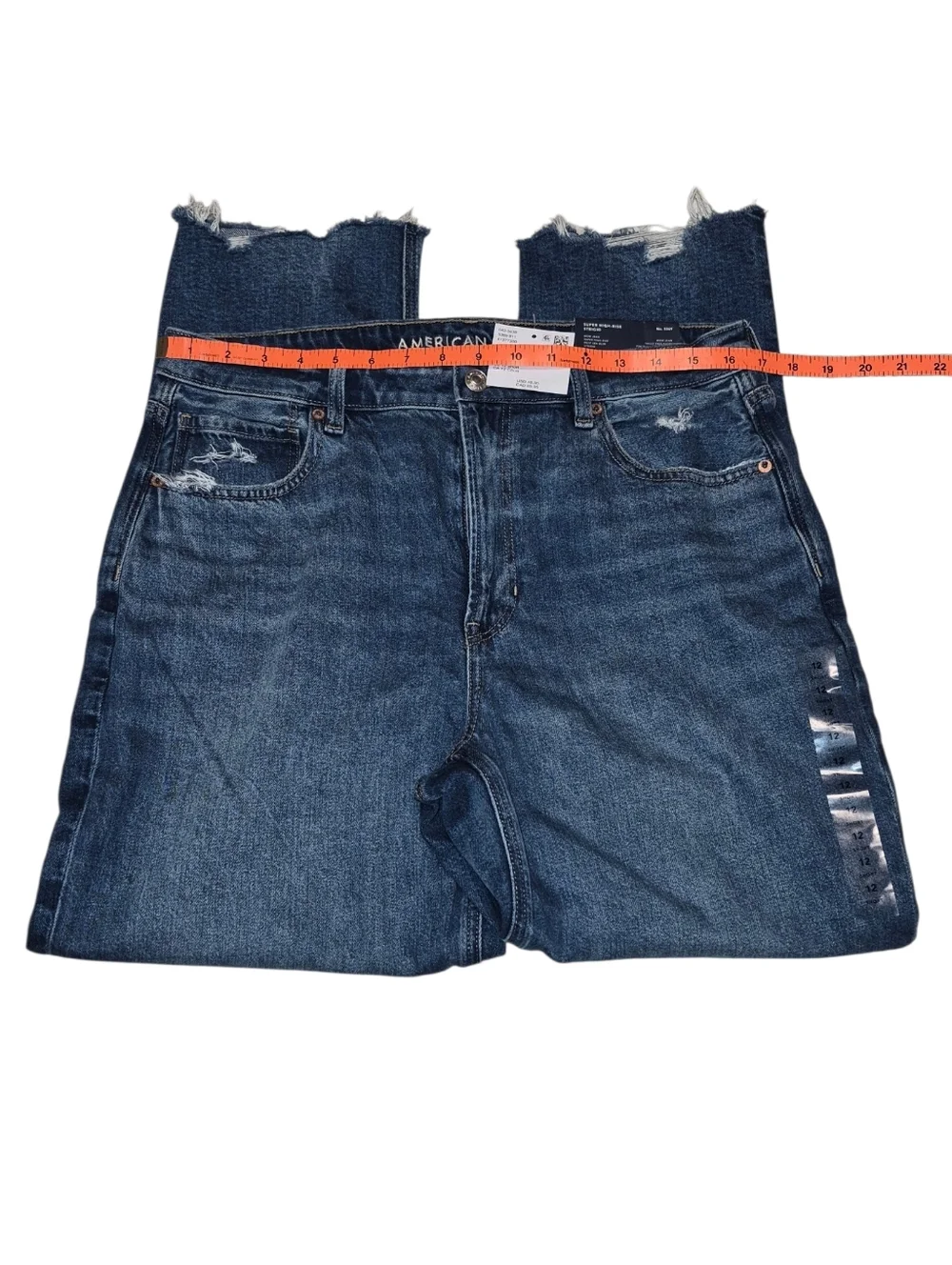 NWT American Eagle Super High-Rise Strigid Mom Jeans in size 12 Short - Picture 5 of 10